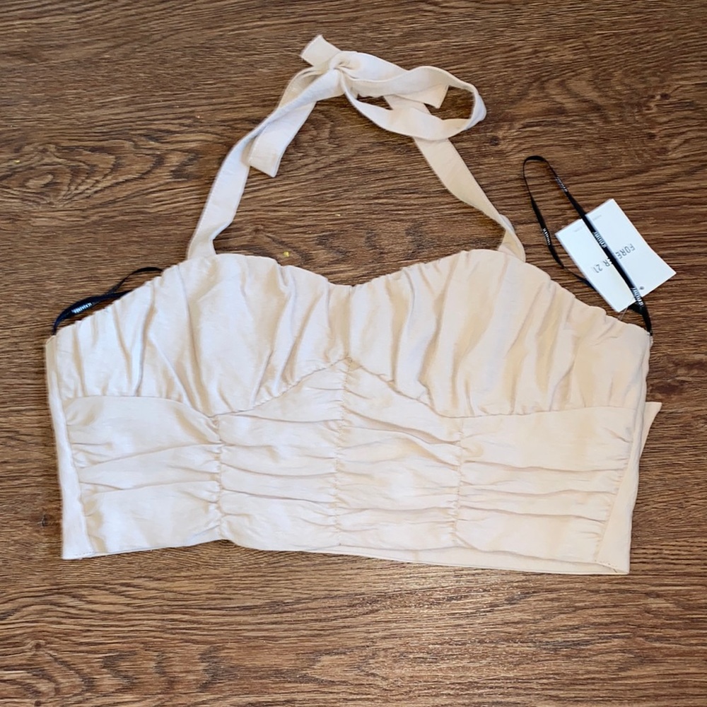 Forever 21 Tan Sweetheart Knotter Halter Top
